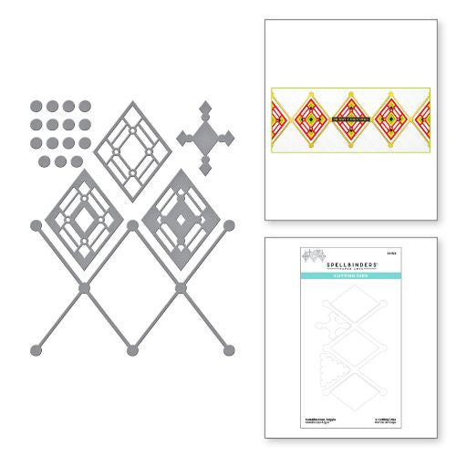 Spellbinders Kaleidoscope Argyle Etched Dies from the Slimline Collection