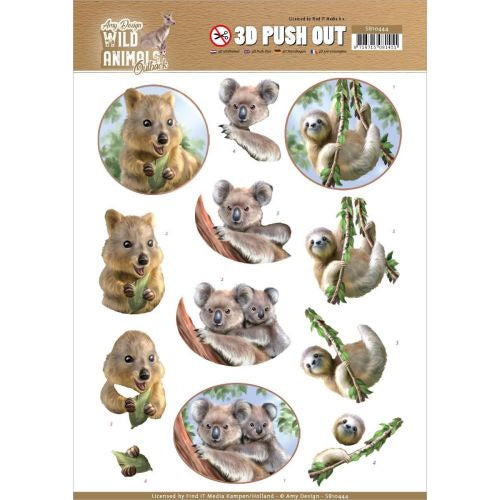 Find It Trading Amy Design Punchout Sheet Koala, Wild Animals Outback