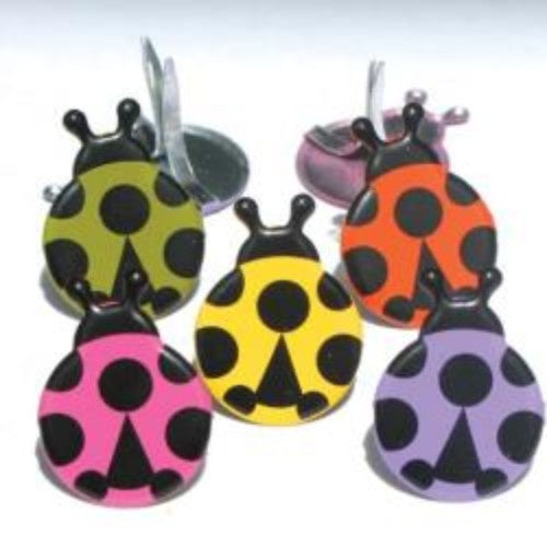 Eyelet Outlet Shape Brads 12/Pkg Bright Ladybug