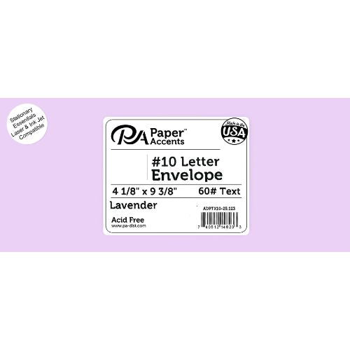 Paper Accents Envelope Letter 9x4 10 pcs pcs Lavendar Envelope