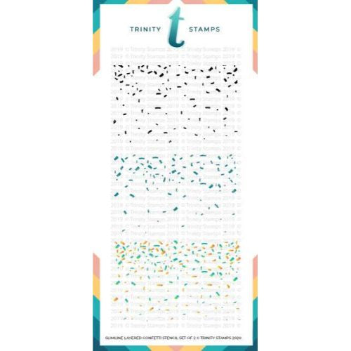 Trinity Stamps Slimline Layered Confetti- 6x9 Laser Cut 2-Piece Stencil Set