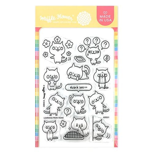 Waffle Flower Crafts Clear Stamp Learning from Home Stamp Set