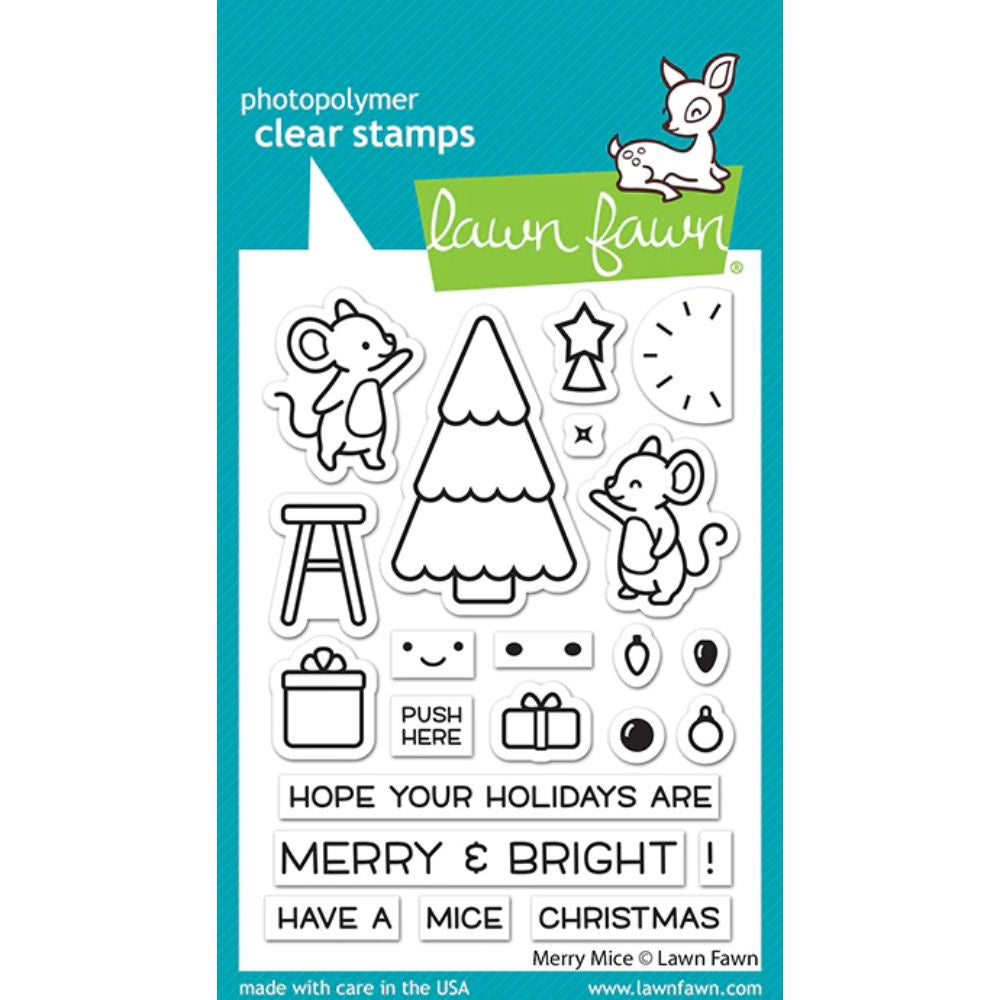 Lawn Fawn Clear Stamps 3"X4" Merry Mice