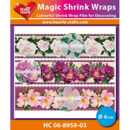 Hearty Crafts Magic Shrink Wraps, Metallic roses 6 cm