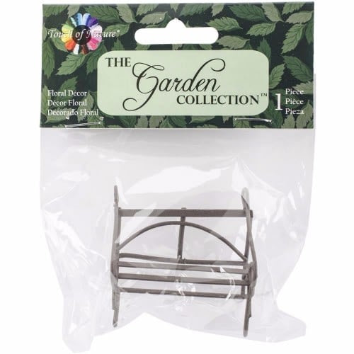 Mini Iron Garden Bench 2" Rustic