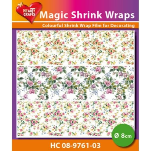 Hearty Crafts Magic Shrink Wraps, Mini Roses 8 cm