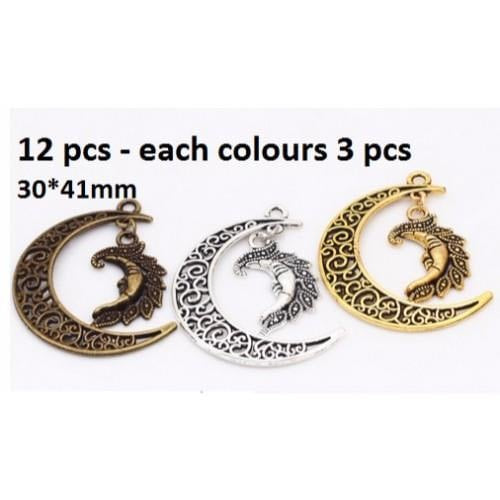 Metal Charm - Mixed Moon Charms