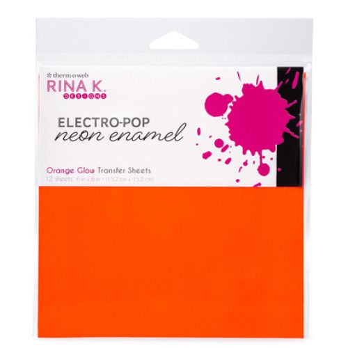 Gina K Designs NEON ENAMEL TRANSFER SHEETS- ORANGE GLOW