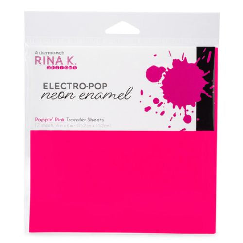 Gina K Designs NEON ENAMEL TRANSFER SHEETS- POPPIN PINK