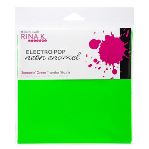 Gina K Designs NEON ENAMEL TRANSFER SHEETS- SCREAMIN GREEN