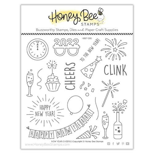 HoneyBee New Year Cheers | 6x6 Stamp Set