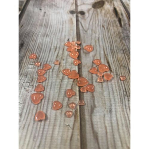 ATK Water Droplet Embellishments 8gms Heart Assorted Peach/ orange