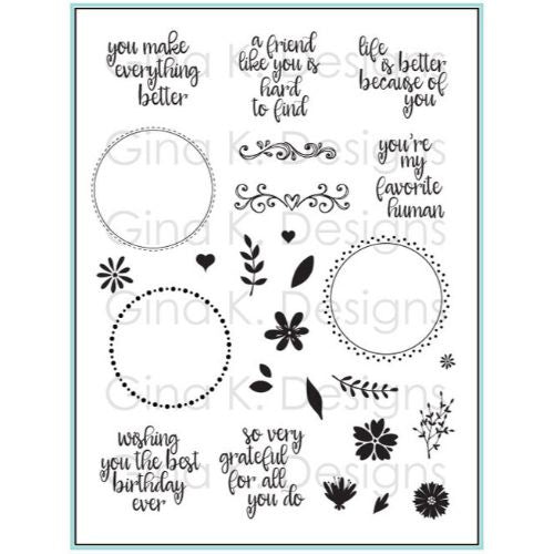 Gina K Designs Clear Stamps- Original Wreath Builder Stamp Set