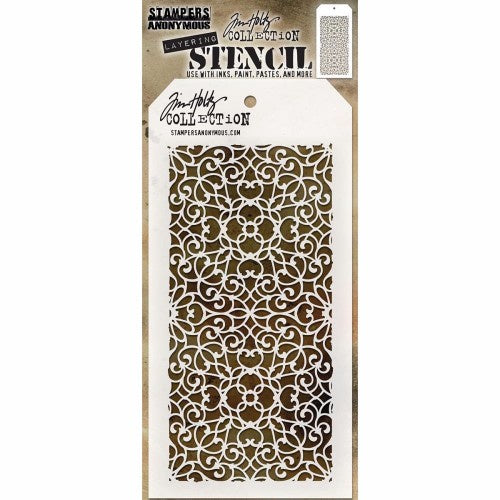 Tim Holtz Layered Stencil 4.125"X8.5" Ornate THS076