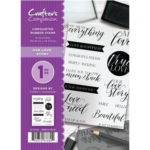 Crafter's Companion A6 Unmounted Rubber Stamp - Our Love Story