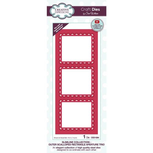 Creative Expressions Craft Dies By Sue Wilson Slimline- Outer Scalloped Rectangle