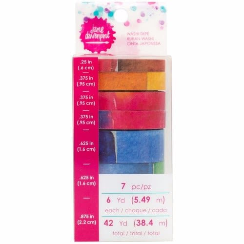 Jane Davenport Mixed Media Washi Tape Rolls 7/Pkg Palette, 6 Yards Each