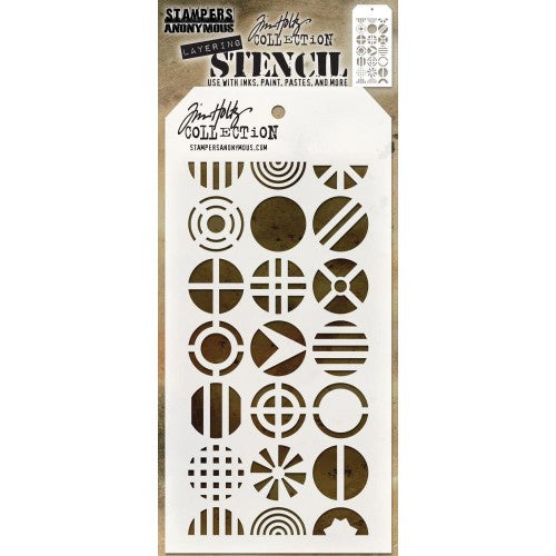 Tim Holtz Layered Stencil 4.125"X8.5" Patchwork Circle THS124