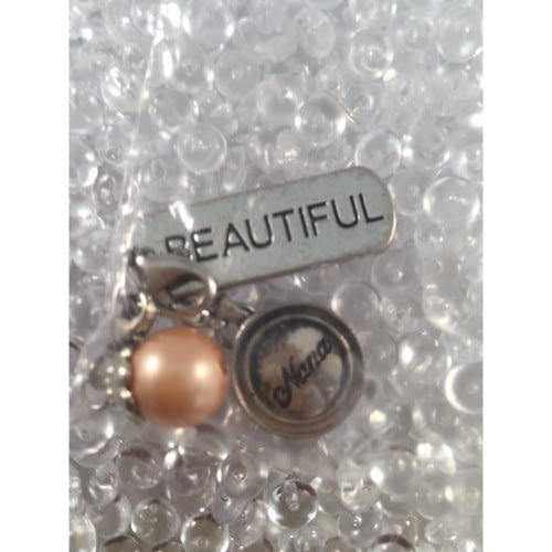 Auzz Trinklets Pearl Charms Peach with words Beautiful / Nana