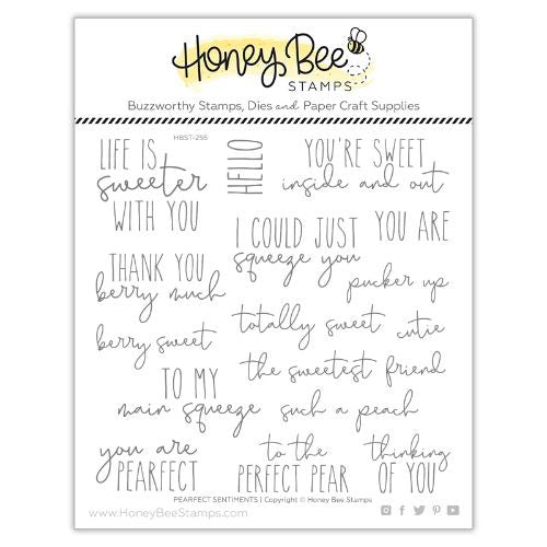 HoneyBee Stamp Pearfect Sentiments | 6x6 Stamp Set