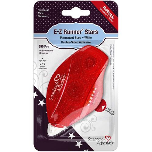 Scrapbook Adhesives E-Z Runner Dispenser Permanent, Stars, 650/Pcs