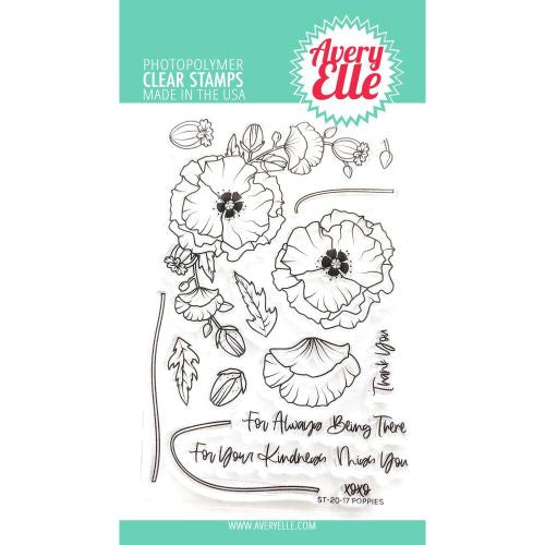 Avery Elle Clear Stamp Set 4"X6" Poppies