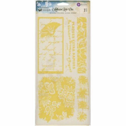 Prima Marketing Christine Adolph Adhesive Rub-Ons 5.5"X12" Poppy Floral Script