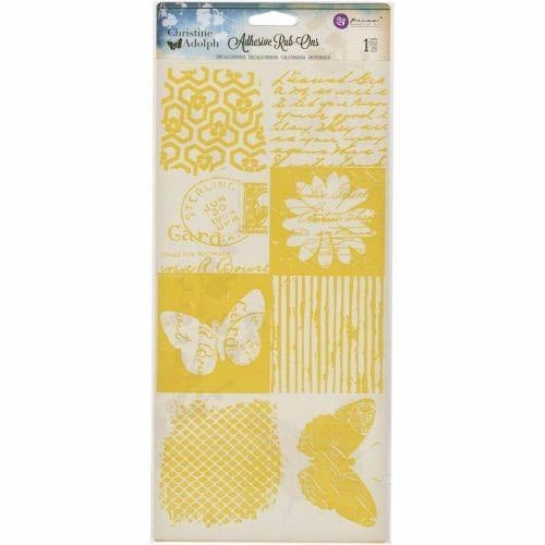 Prima Marketing Christine Adolph Adhesive Rub-Ons 5.5"X12" Postmark &amp; Butterflies