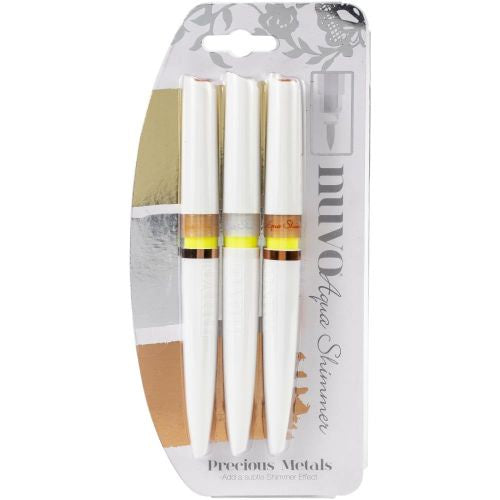 Nuvo Aqua Shimmer Pens 3/Pkg Precious Metals