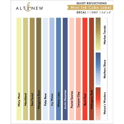 Altenew Quiet Reflections Mini Ink Cube Labels Decal Set - Mini