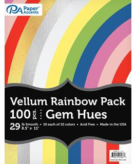 Paper Accents Variety Packs 8.5"x 11" Rainbow Vellum Gem Hues 100pc