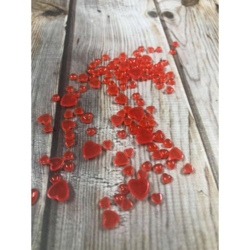 ATK Water Droplet Embellishments 8gms Heart Assorted Red