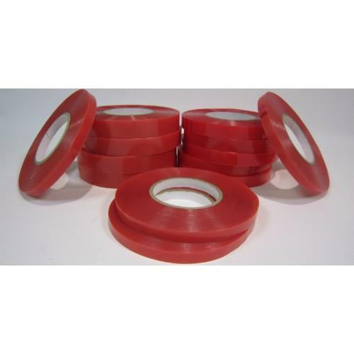 Super tacky 3mm double sided Red tape 50mtr roll