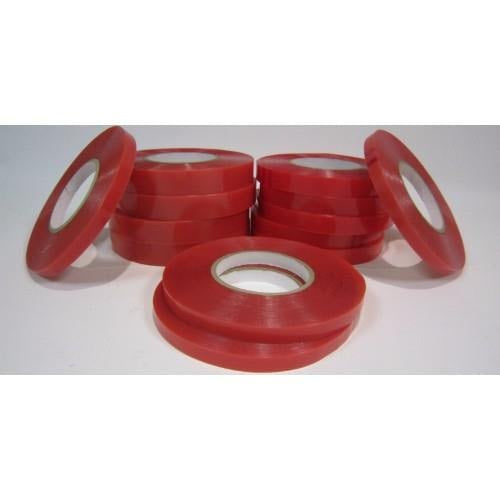 Super tacky 6mm double sided Red tape 50mtr roll