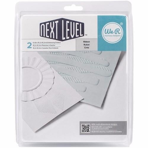 We R Next Level Embossing Folders 6"X6" 2/Pkg Ribbon