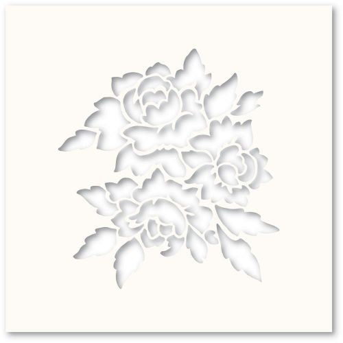 Poppystamps Stencil 6"X6" Romantic Blooms