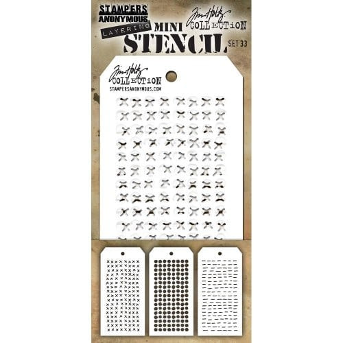 Tim Holtz Mini Layered Stencil Set 3/Pkg Set #33