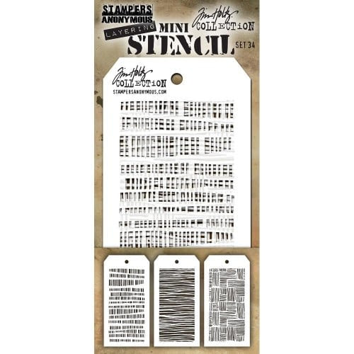 Tim Holtz Mini Layered Stencil Set 3/Pkg Set #34