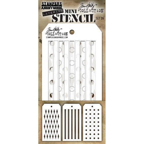 Tim Holtz Mini Layered Stencil Set 3/Pkg Set #36