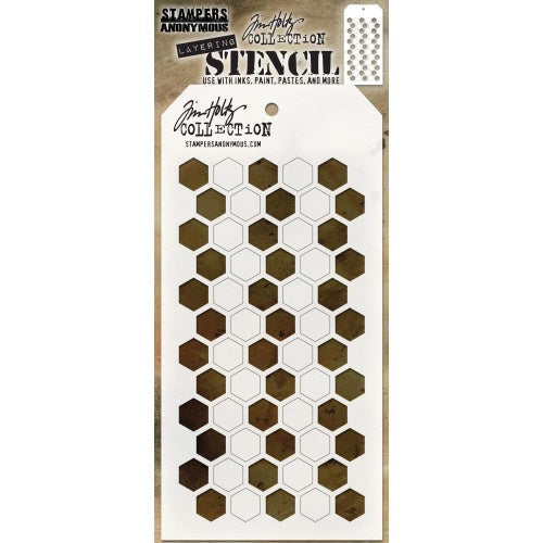 Tim Holtz Layered Stencil 4.125"X8.5" Shifter Hex THS121