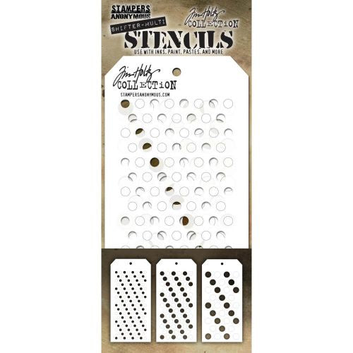 Tim Holtz Layered Stencil Set 3/Pkg Shifter Multidots THSM01