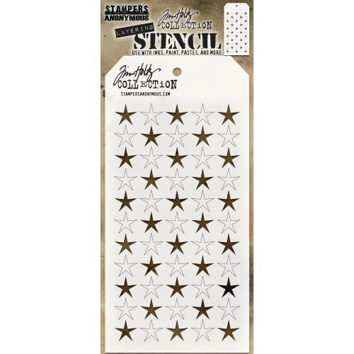 Tim Holtz Layered Stencil 4.125"X8.5" Shifter Stars  THS111