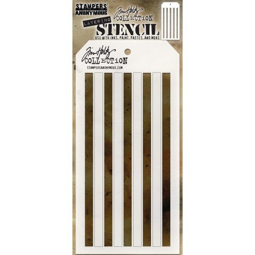 Tim Holtz Layered Stencil 4.125"X8.5" Shifter Stripes  THS108