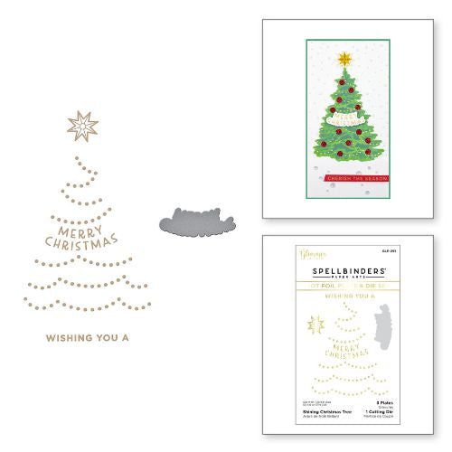 Spellbinders Shining Christmas Tree Glimmer Hot Foil Plate &amp; Die Set from the Trim a Tree Collection