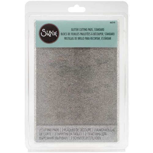 Sizzix Big Shot Cutting Pads 1 Pair Clear W/Silver Glitter - Standard