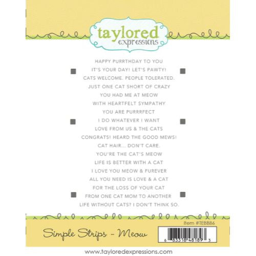 Taylored Expressions SIMPLE STRIPS - MEOW Stamp