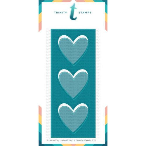 Trinity Stamps Slimline Tall Heart Trio Die