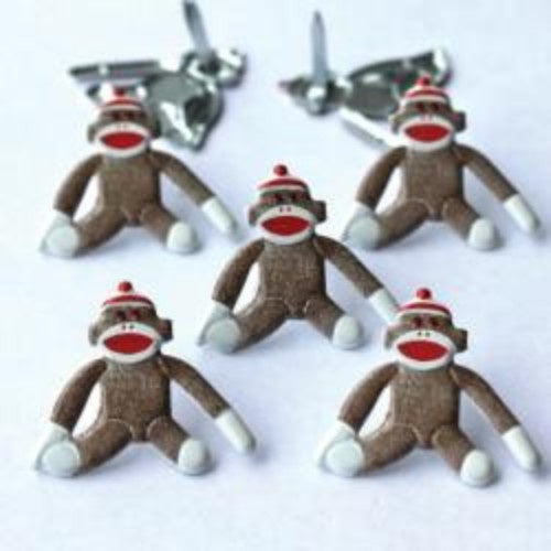 Eyelet Outlet Shape Brads 12/Pkg Sock Monkey