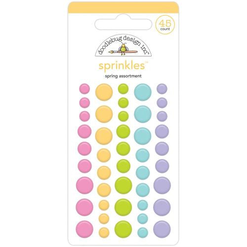 Doodlebug Sprinkles Adhesive Enamel Shapes Spring Assortment