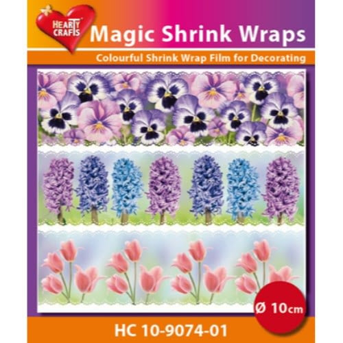 Hearty Crafts Magic Shrink Wraps, 10 cm Spring Flowers